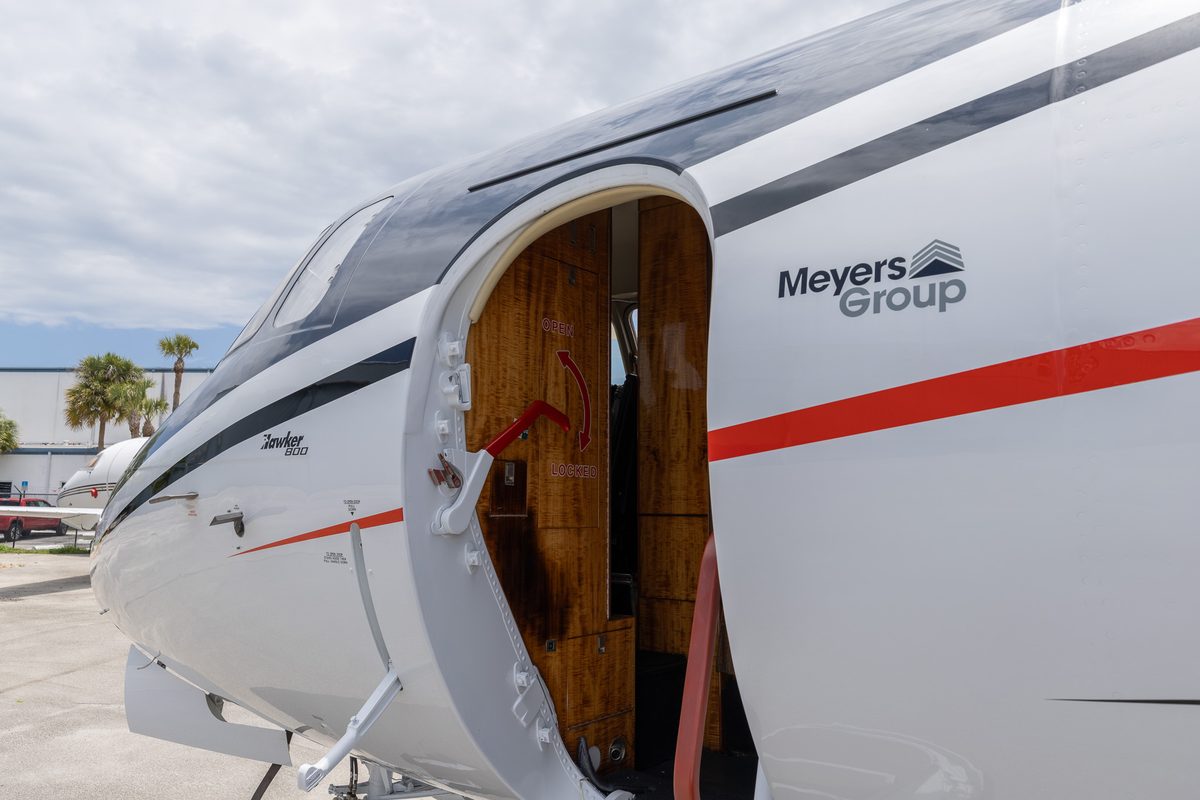 Hawker 800XP N432SM cabin door and airstair